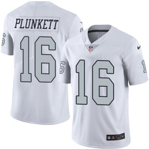 Nike Raiders #16 Jim Plunkett White Men's Stitched NFL Limited Rush Jersey